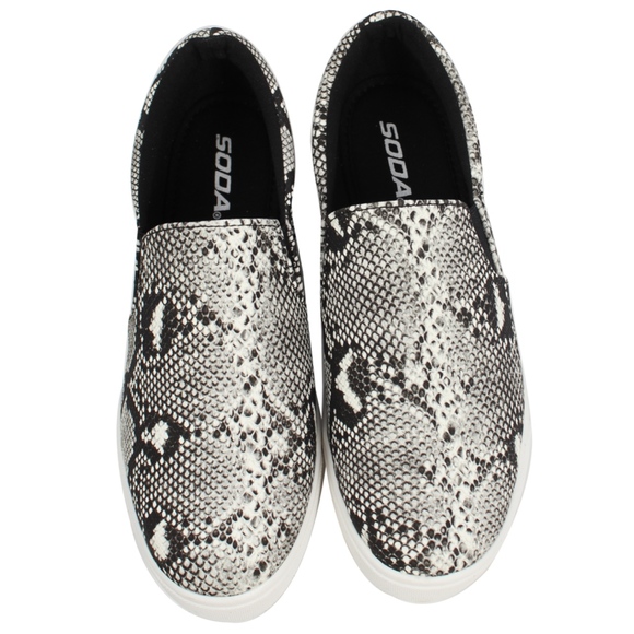 White Python Round Toe White Soles Sneaker - Picture 2 of 8